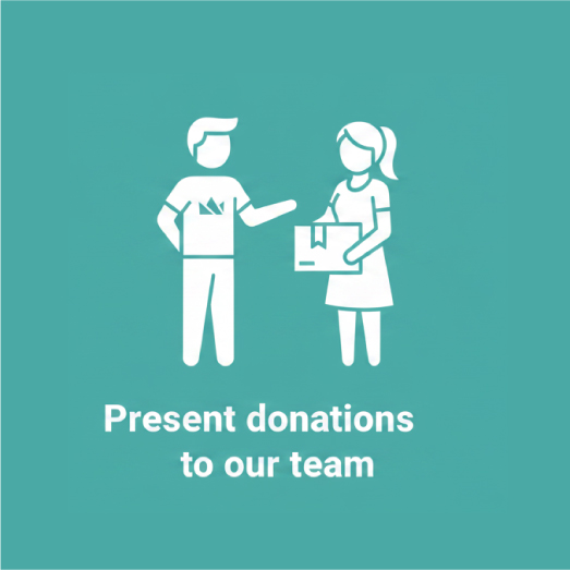 present donations to our team